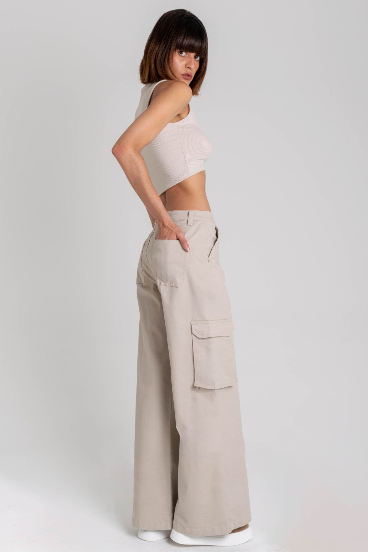 PANTALON WIDE LEG CARGO CANARIAS