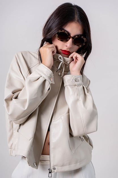 26 CHAQUETA CUELLO ALTO EFECTO PIEL 8750.