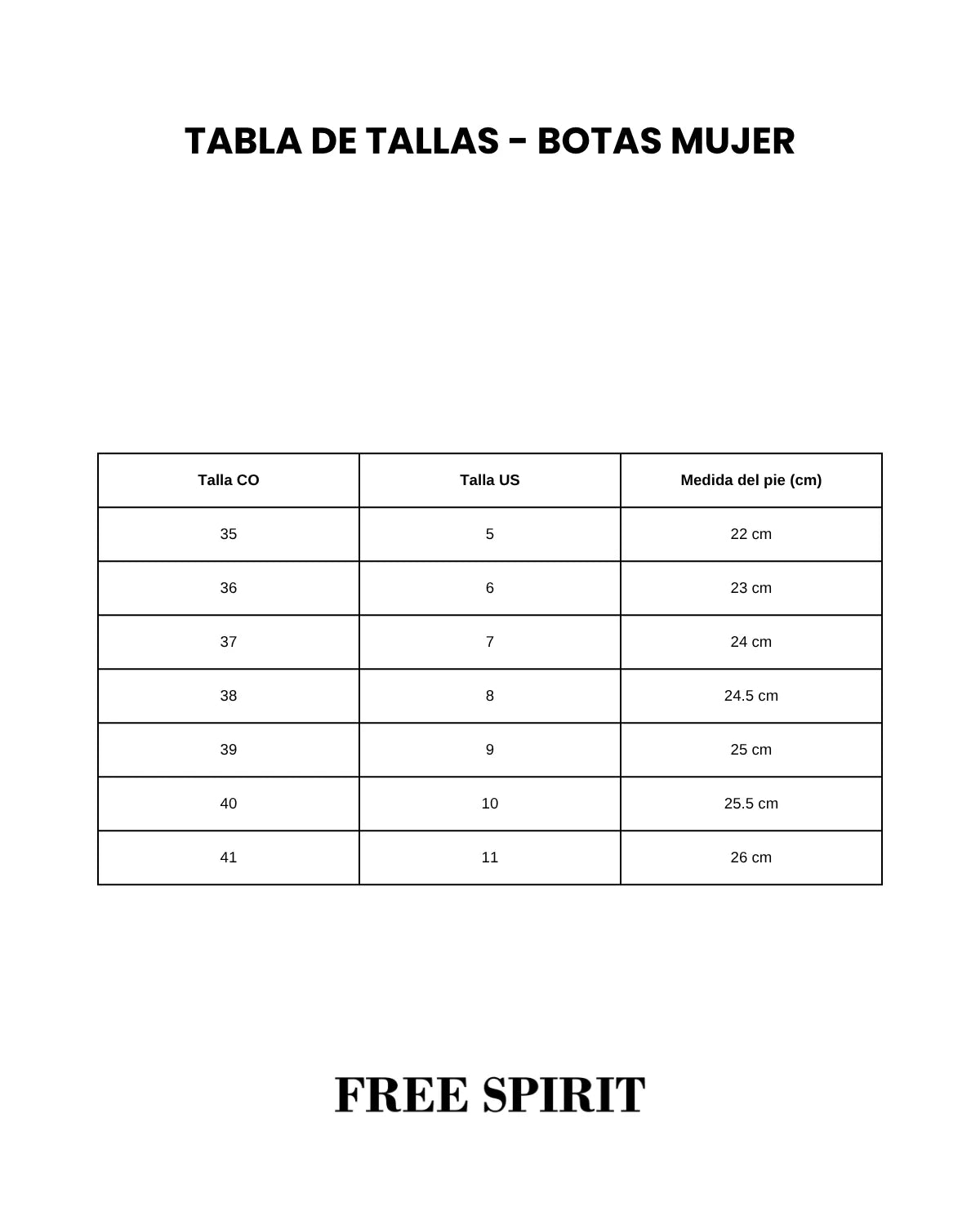 Guía de tallas