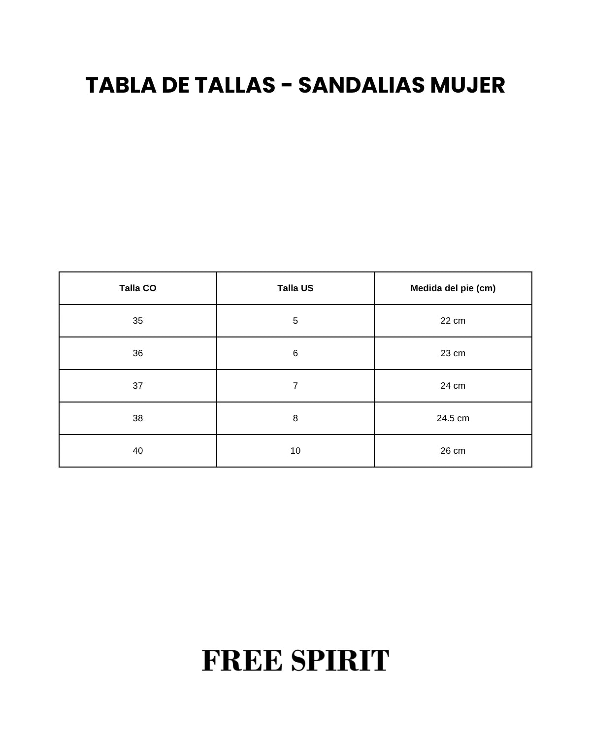 Guía de tallas
