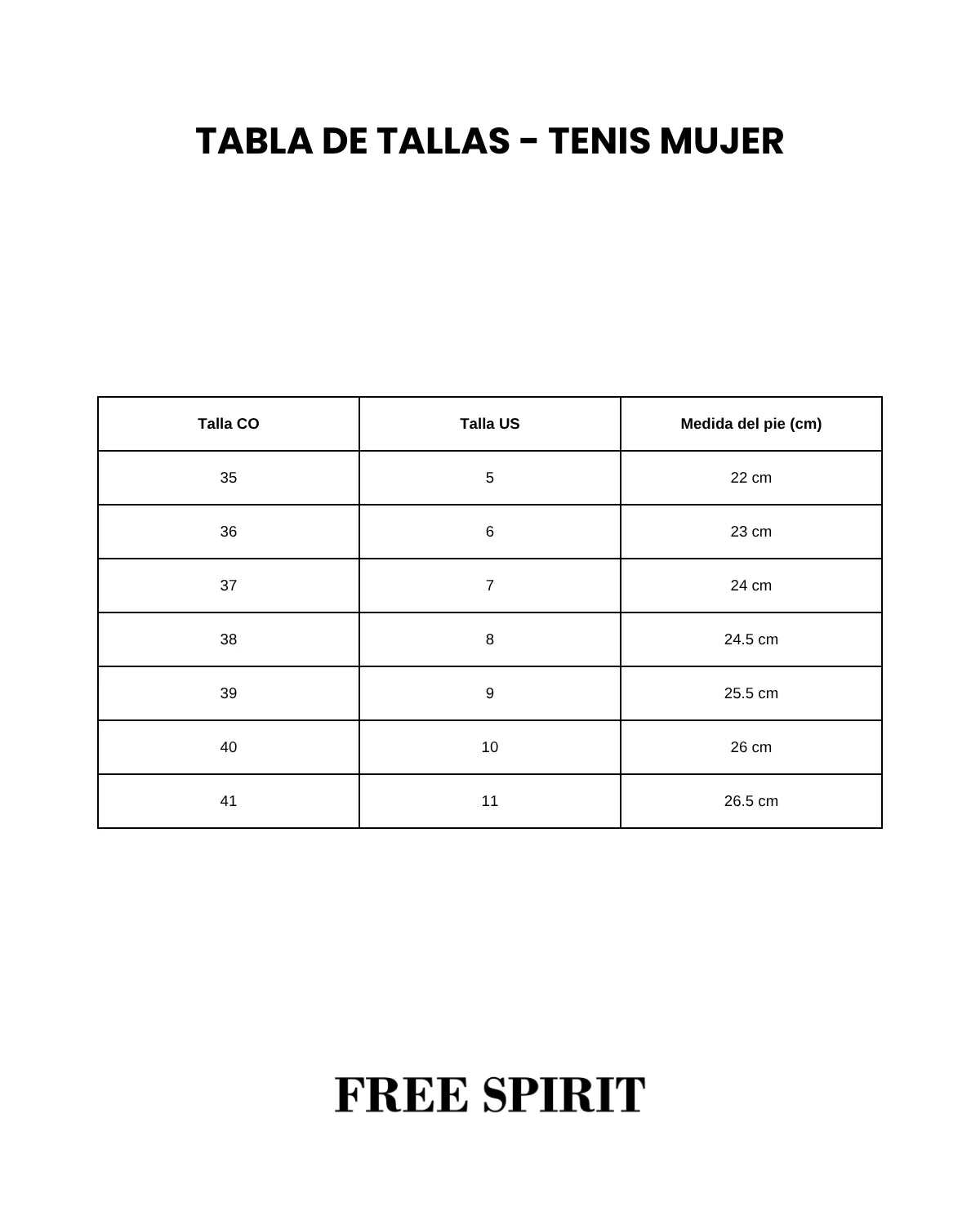 Guía de tallas