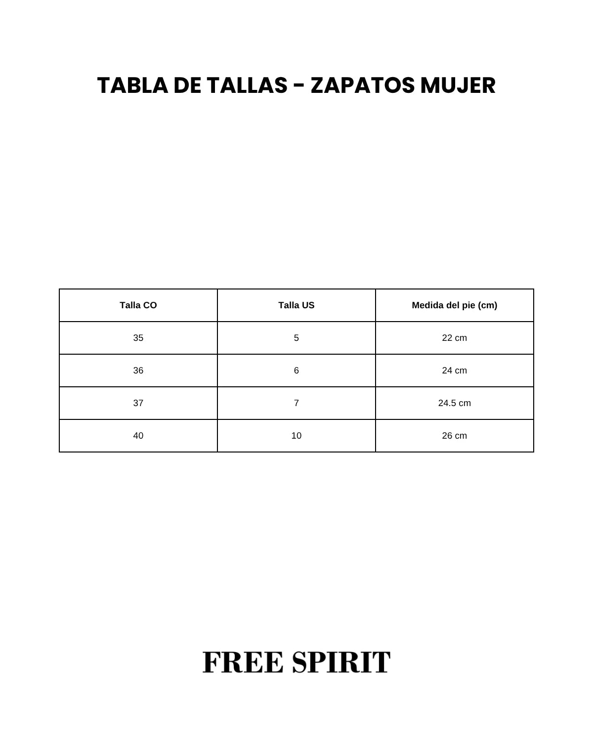 Guía de tallas