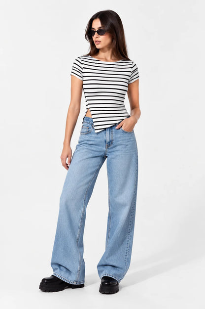 TOP ASIMETRICO RAYAS E-F 9251