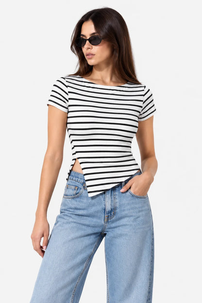 TOP ASIMETRICO RAYAS E-F 9251