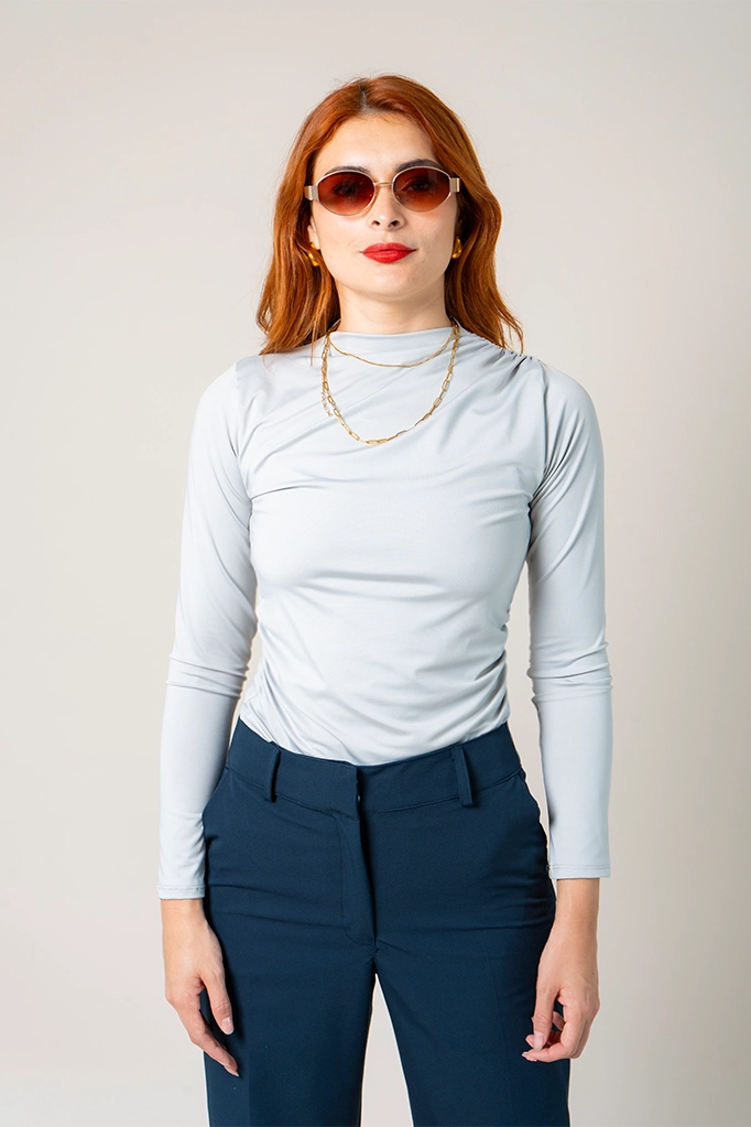 TOP CUELLO ALTO DRAPEADO T-C 7668.
