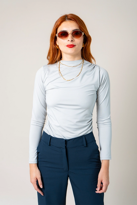TOP CUELLO ALTO DRAPEADO T-C 7668.
