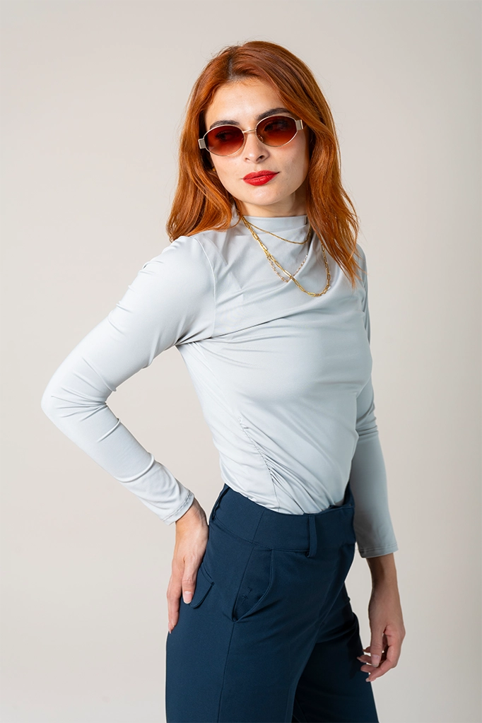 TOP CUELLO ALTO DRAPEADO T-C 7668.