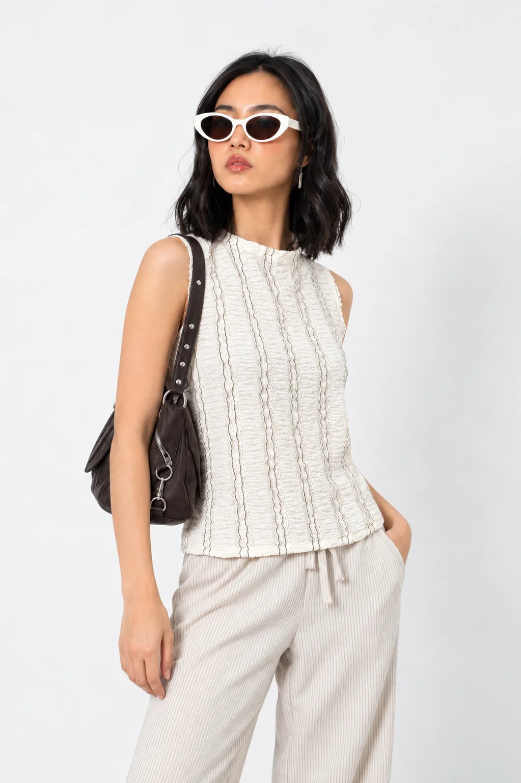 TOP CUELLO ALTO TEXTURA G-M 9946