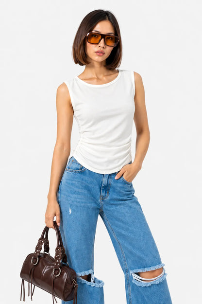 TOP FRUNCE RIB T-M 8714