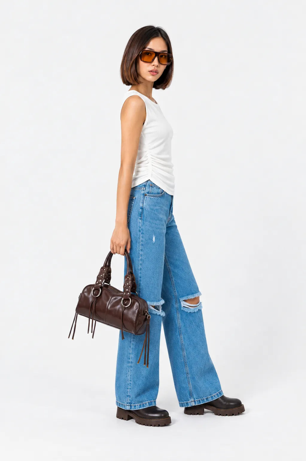 TOP FRUNCE RIB T-M 8714
