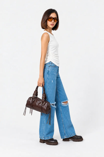 TOP FRUNCE RIB T-M 8714