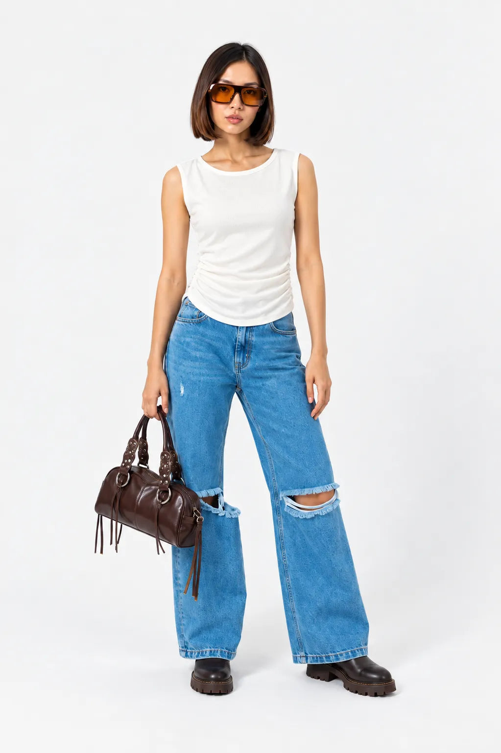 TOP FRUNCE RIB T-M 8714