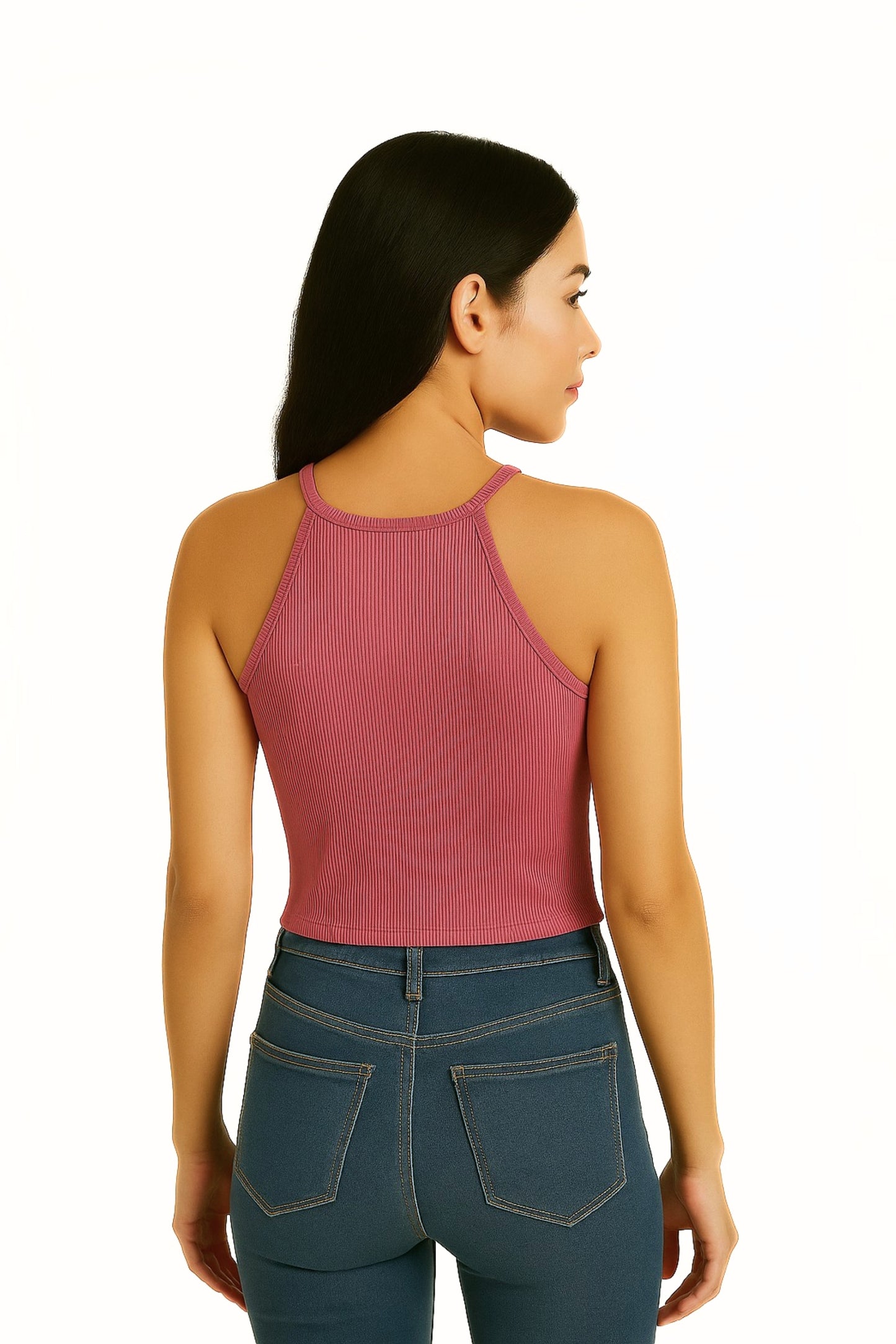 TOP HALTER RIB 6819