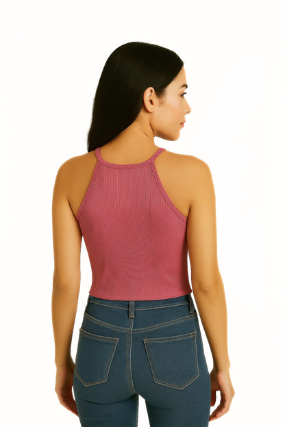 TOP HALTER RIB 6819