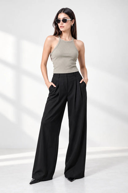 TOP HALTER RIB T-M 9693