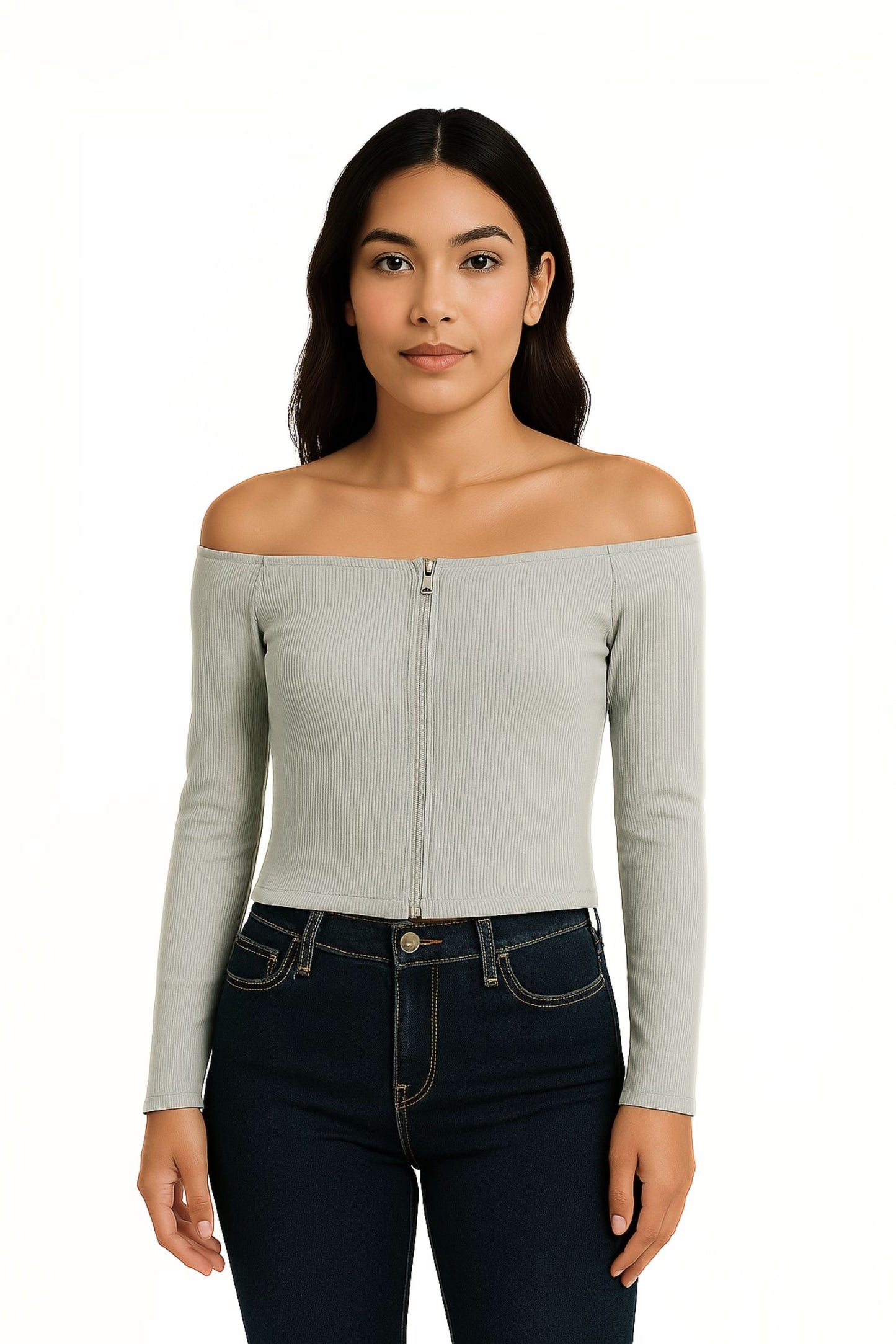 TOP HOMBROS DESCUBIERTOS CREMALLERA 6586