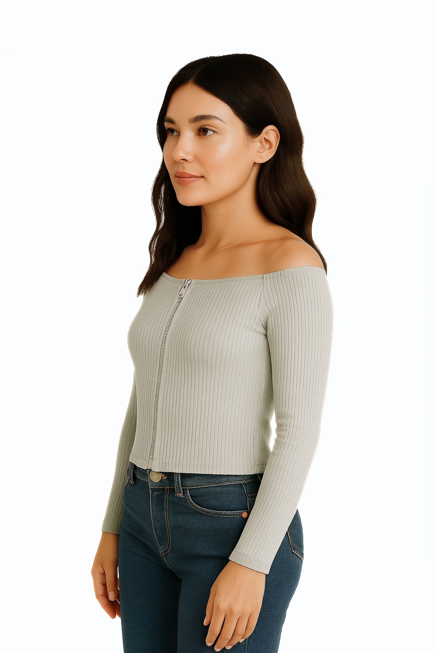 TOP HOMBROS DESCUBIERTOS CREMALLERA 6586