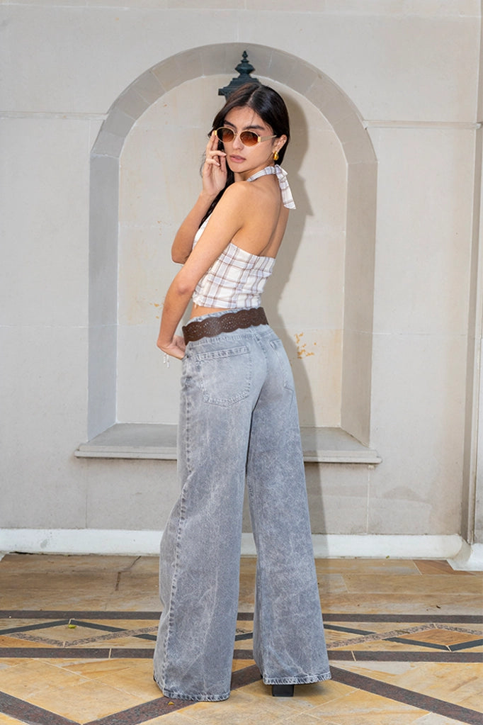 TOP LACE UP CUADROS R-C 8334.