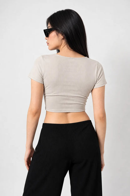 TOP MANGA CORTA RIB T-M 8713