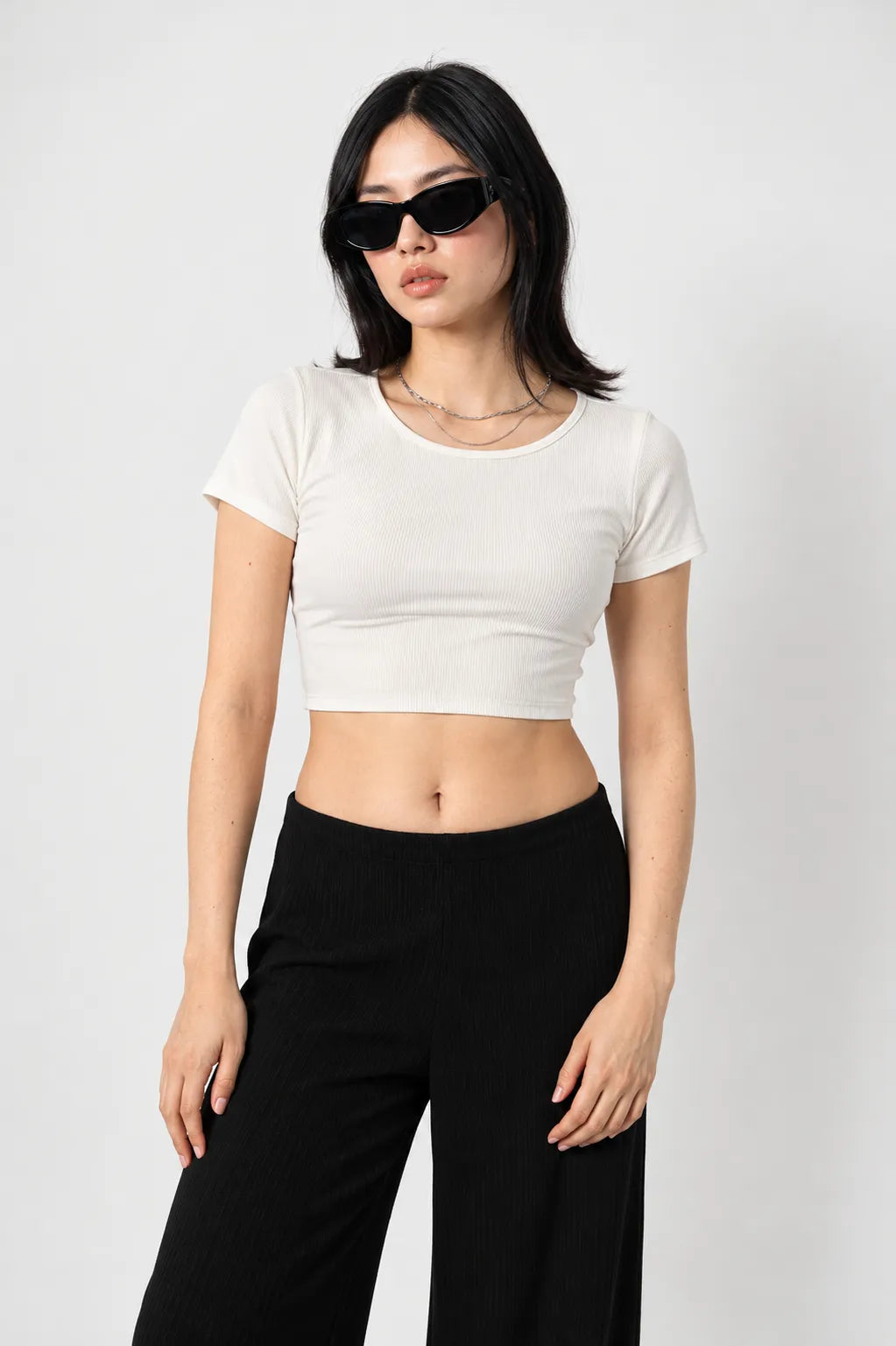 TOP MANGA CORTA RIB T-M 8713