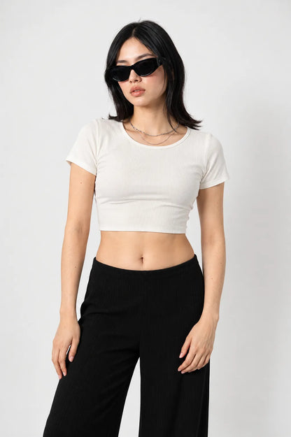 TOP MANGA CORTA RIB T-M 8713