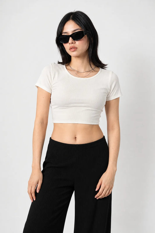 TOP MANGA CORTA RIB T-M 8713