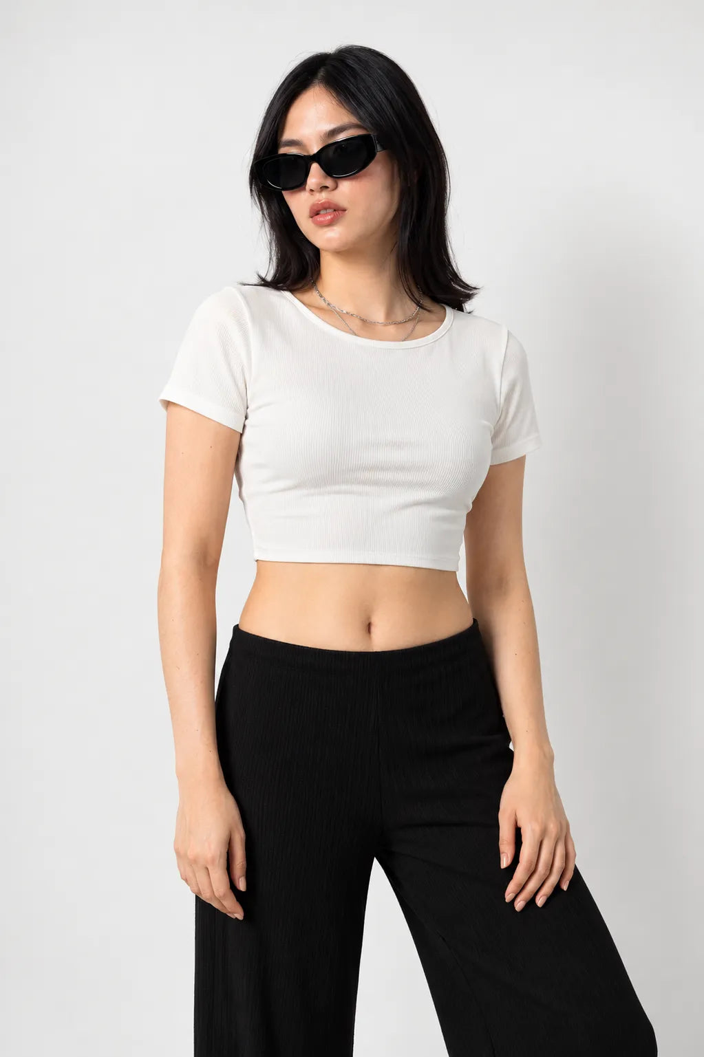 TOP MANGA CORTA RIB T-M 8713