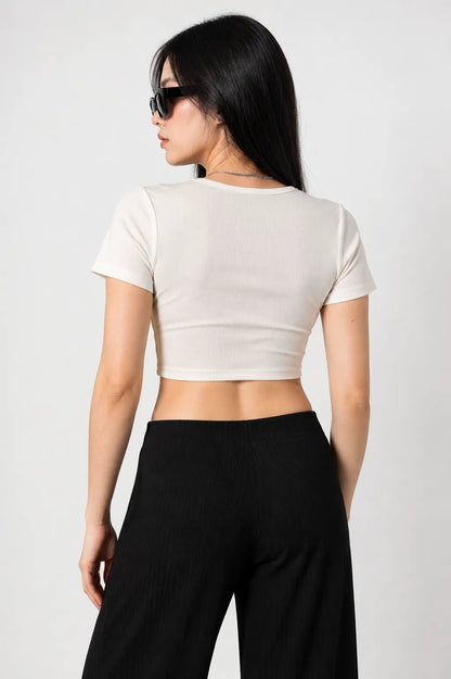 TOP MANGA CORTA RIB T-M 8713