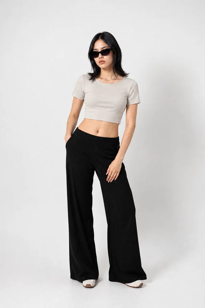 TOP MANGA CORTA RIB T-M 8713