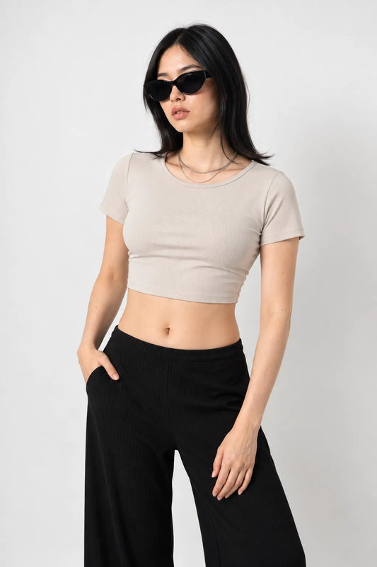 TOP MANGA CORTA RIB T-M 8713