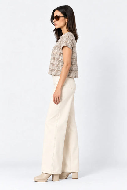 TOP MANGA CORTA TWEED G-F 9909