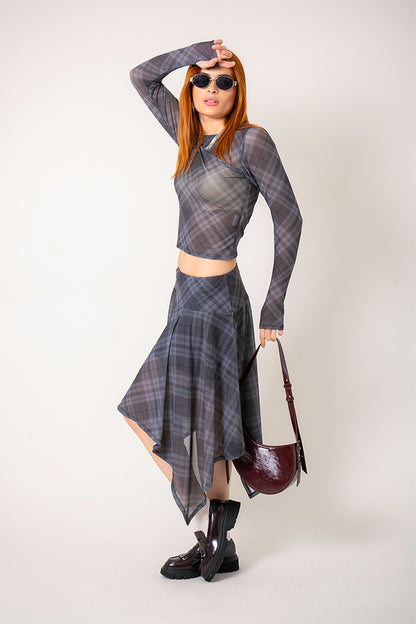 TOP MANGA LARGA MESH R-F 9203.