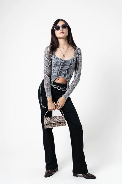 TOP MANGA LARGA MESH SNAKE G-C 8151.