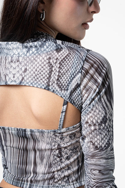TOP MANGA LARGA MESH SNAKE G-C 8151.