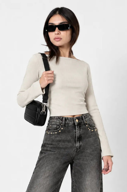TOP MANGA LARGA RIB T-F 8717.