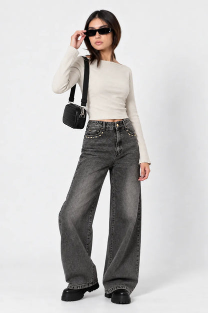 TOP MANGA LARGA RIB T-F 8717.