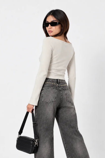 TOP MANGA LARGA RIB T-F 8717.