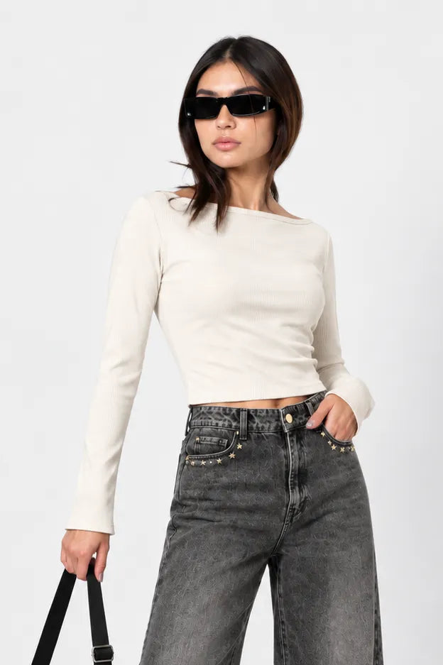 TOP MANGA LARGA RIB T-F 8717.