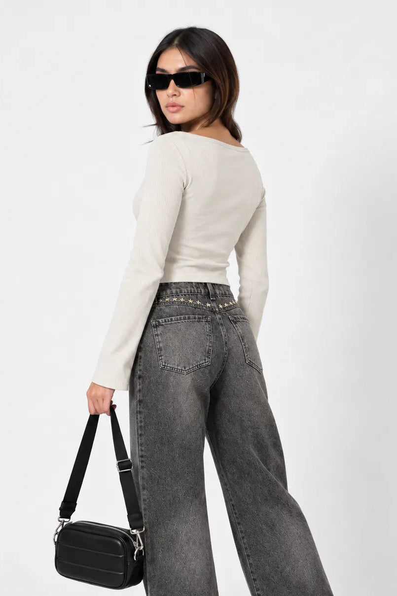 TOP MANGA LARGA RIB T-F 8717.