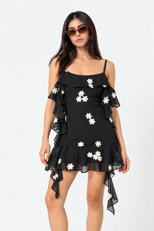 VESTIDO CORTO BORDADO G-C 8565