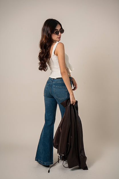 TOP PEPLUM TEXTURA E-M 9887