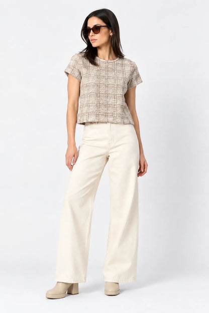 TOP MANGA CORTA TWEED G-F 9909