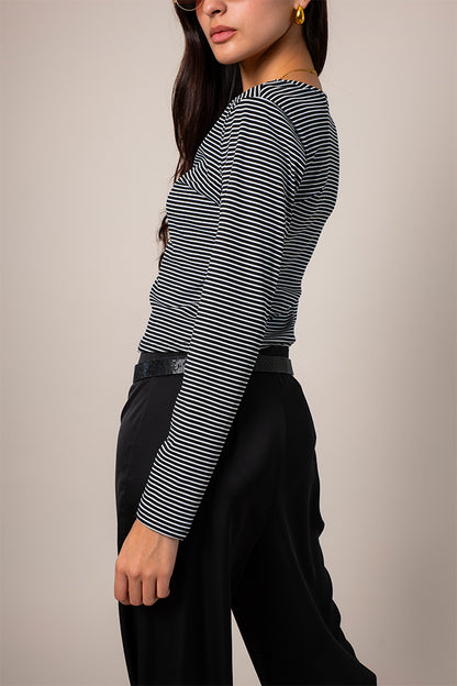 TOP MANGA LARGA RAYAS B-F 8499