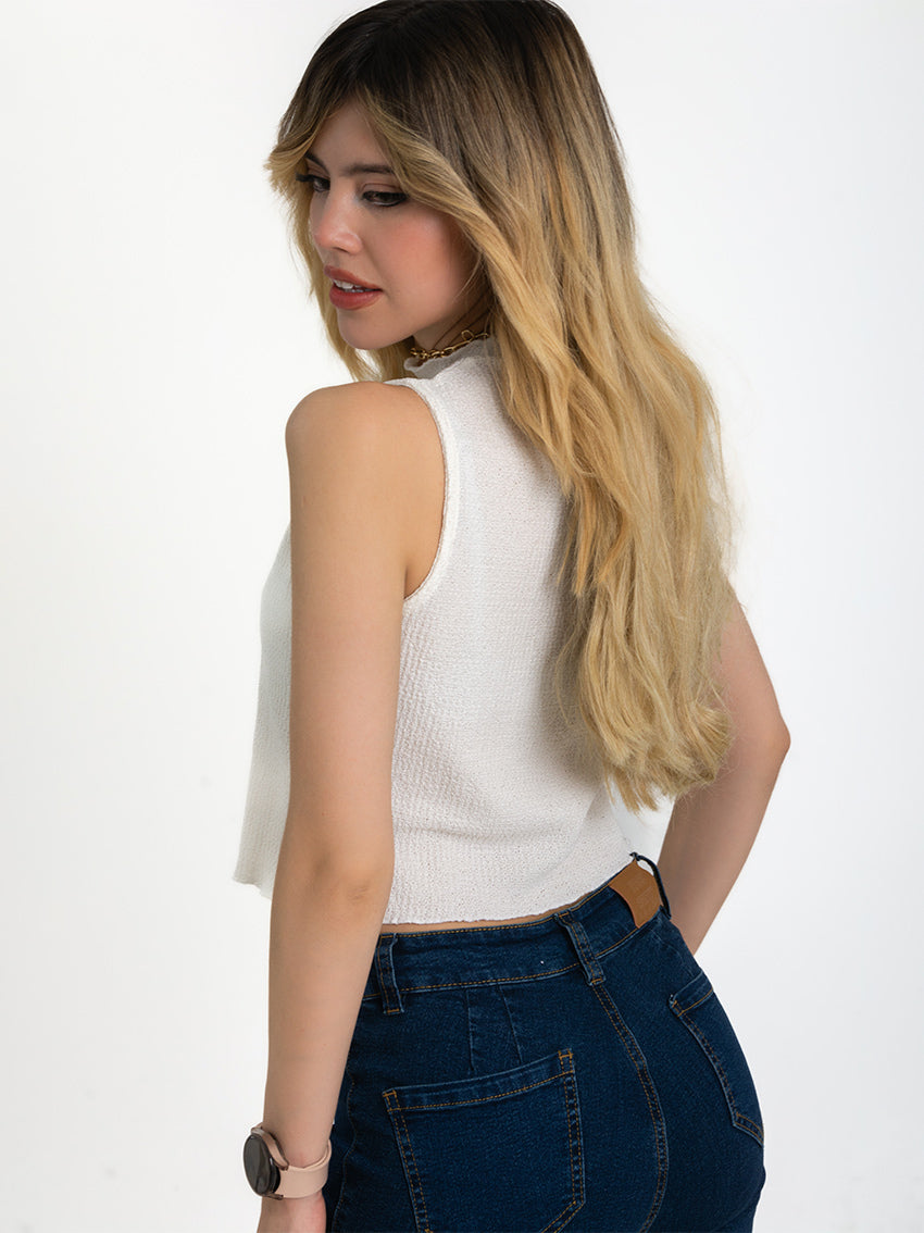 TOP CUELLO ALTO SAMARA IVORY