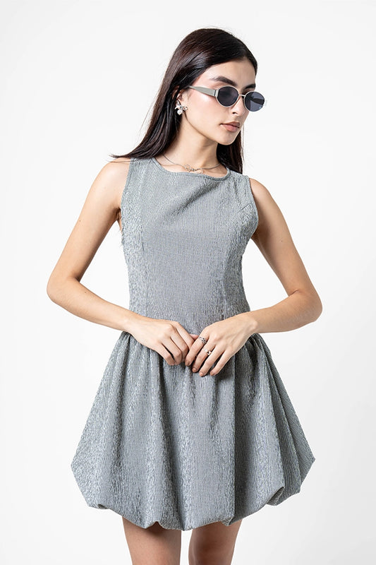 VESTIDO CORTO CUADROS E-C 8449.