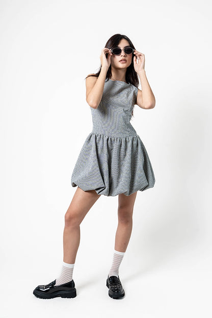 VESTIDO CORTO CUADROS E-C 8449.