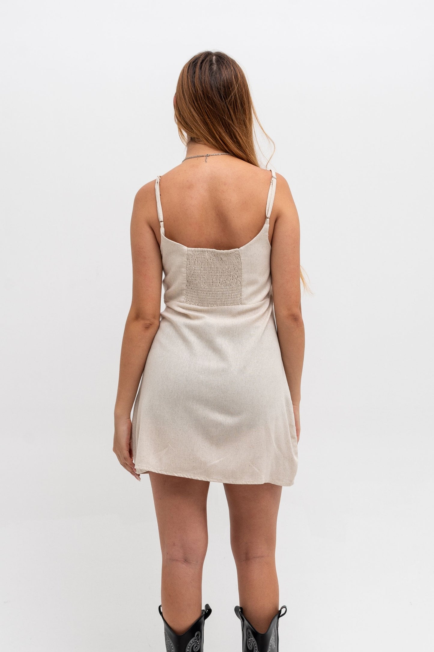 VESTIDO CORTO LINO 6624