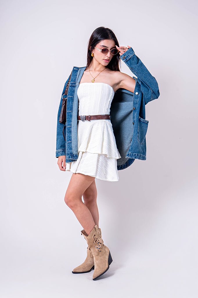 VESTIDO CORTO TEXTURA G-C 9155