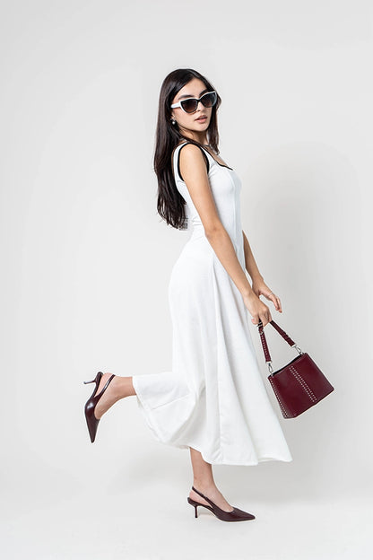 VESTIDO LARGO CONTRASTE B-C 8167.