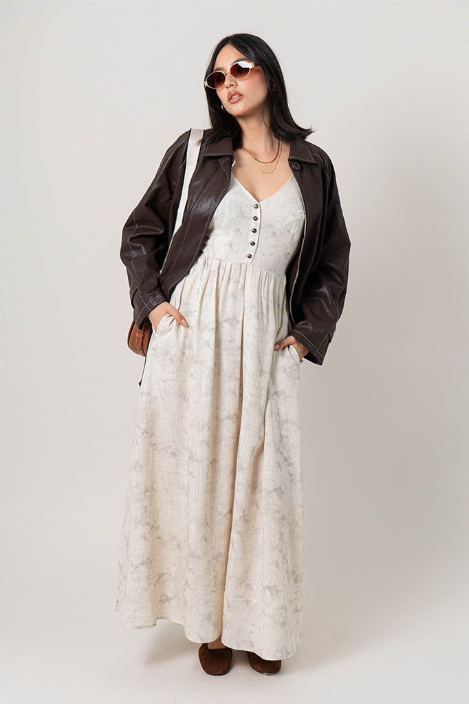 VESTIDO LARGO LINO B-C 9145.